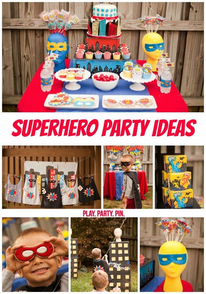 Todo tipo de ideas para fiestas de superhéroes para tus pequeños superhéroes de playpartyplan.com
