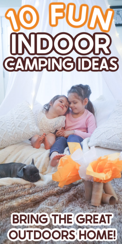Otroci, ki uživajo v idejah za kampiranje v zaprtih prostorih