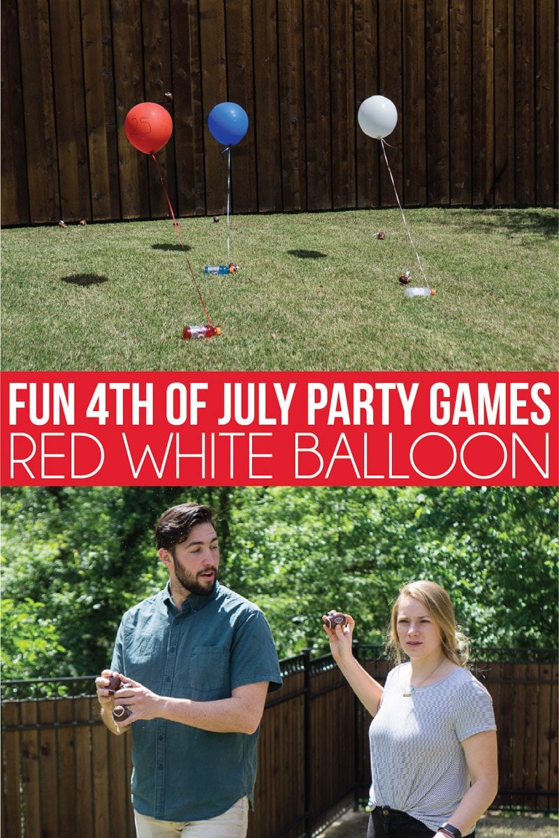 Juegos de fiesta del 4 de julio con globos.