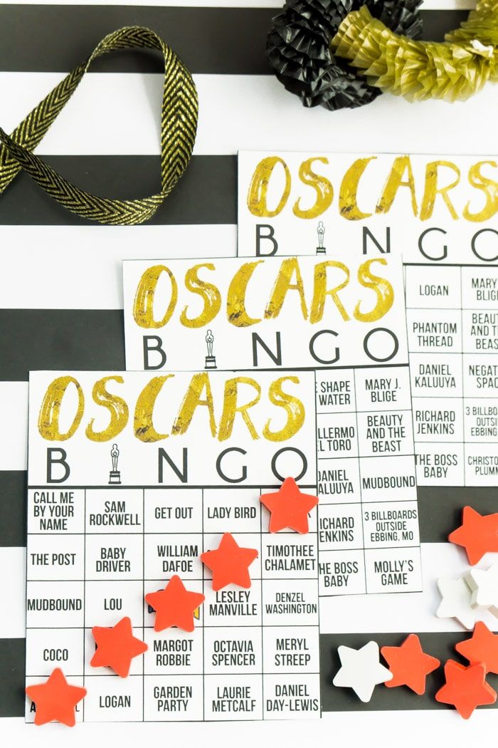 Aquest joc de bingo Oscar és perfecte per a una festa de visualització d’Oscar