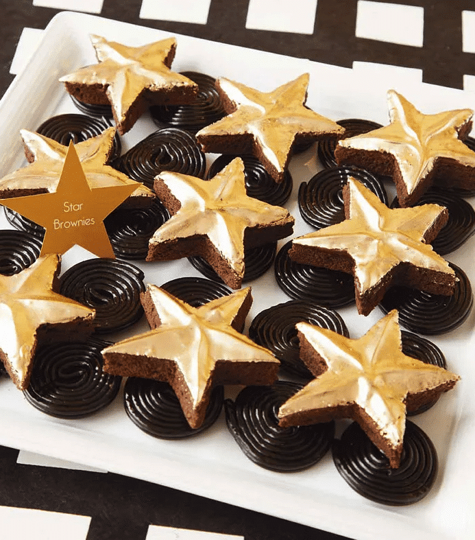 Brownies estrela do Oscar e outras comidas de festa do Oscar