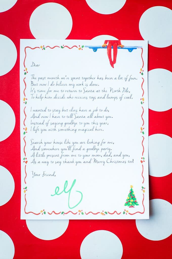 Δωρεάν εκτυπώσιμη επιστολή αντίο Elf on the Shelf και πρόσκληση για ένα διασκεδαστικό πάρτι αντίο Elf on the Shelf. Τόνοι χαριτωμένων ιδεών Elf on the Shelf αντίο και άλλες ιδέες Elf on the Shelf!