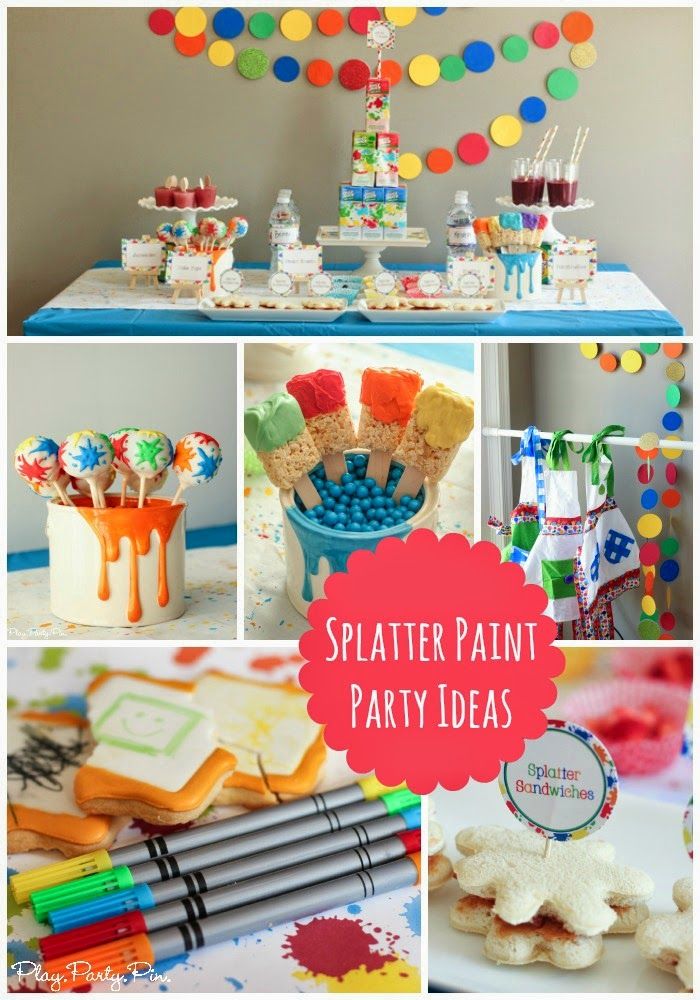 Splatter idees de festa de pintura de playpartyplan.com