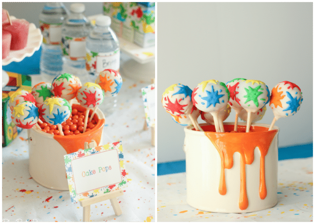 Salpicaduras de pintura cake pops