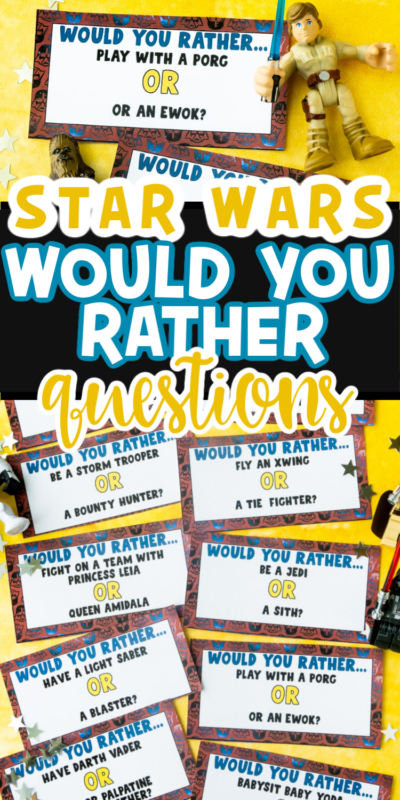 Gratis udskrivningsbar Star Wars ville du hellere have spørgsmål