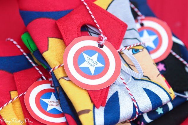 Diseñe una idea de estación de escudo de galletas del Capitán América de playpartyplan.com