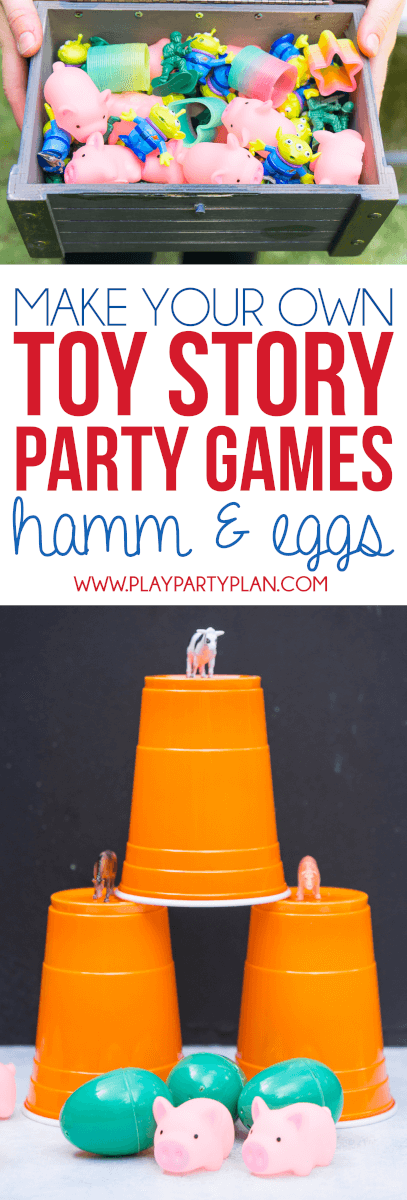 ¡Crea tus propios juegos de Toy Story Midway Mania en casa con este divertido tutorial de juegos al aire libre, como este juego de Hamm & Eggs! ¡Grandes ideas para tener tu propia Toy Story Mania en casa!