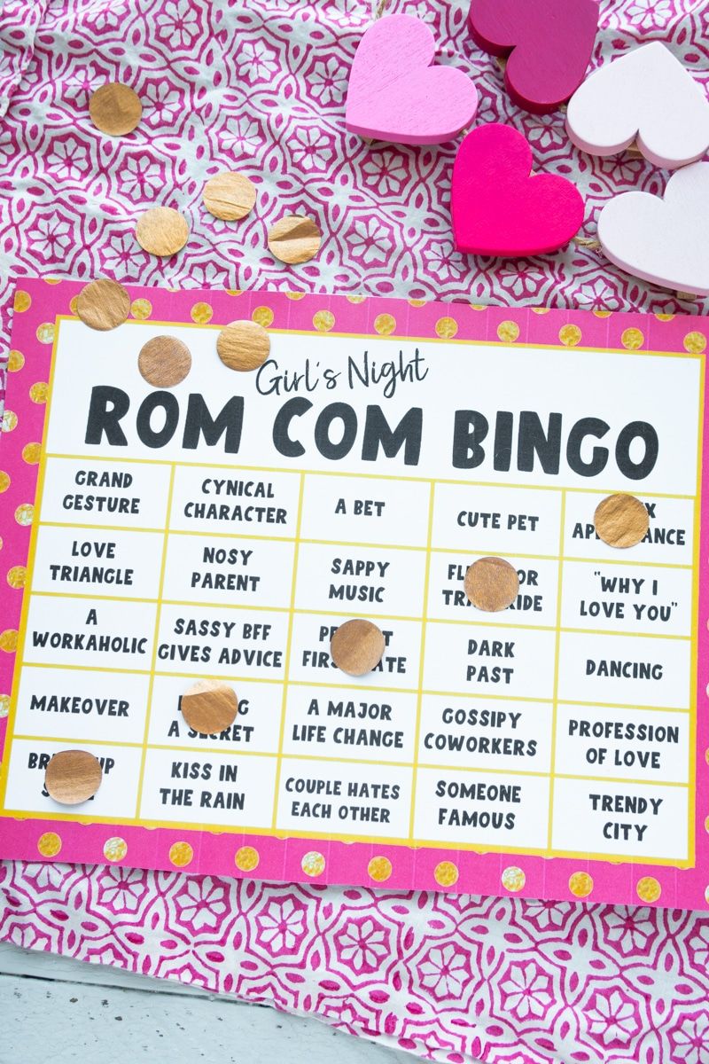 Vytištěná filmová bingo karta