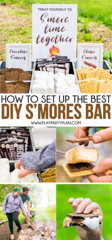 Ideias para Bar Sweet DIY S’mores + Placas para Bar S’mores