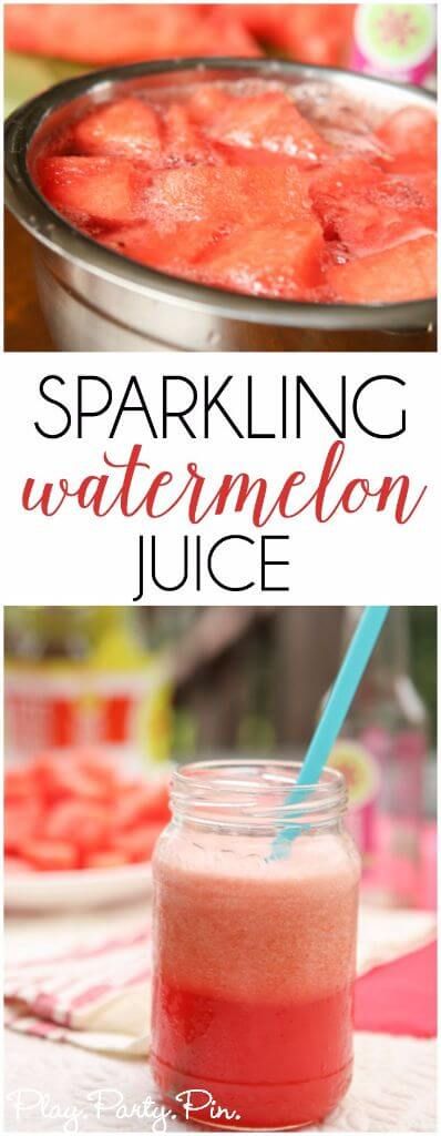 Tato šťáva z melounu se šumivou vodou je dokonalým letním nápojem pro horký den nebo skvělým nočním nápojem pro dívky!