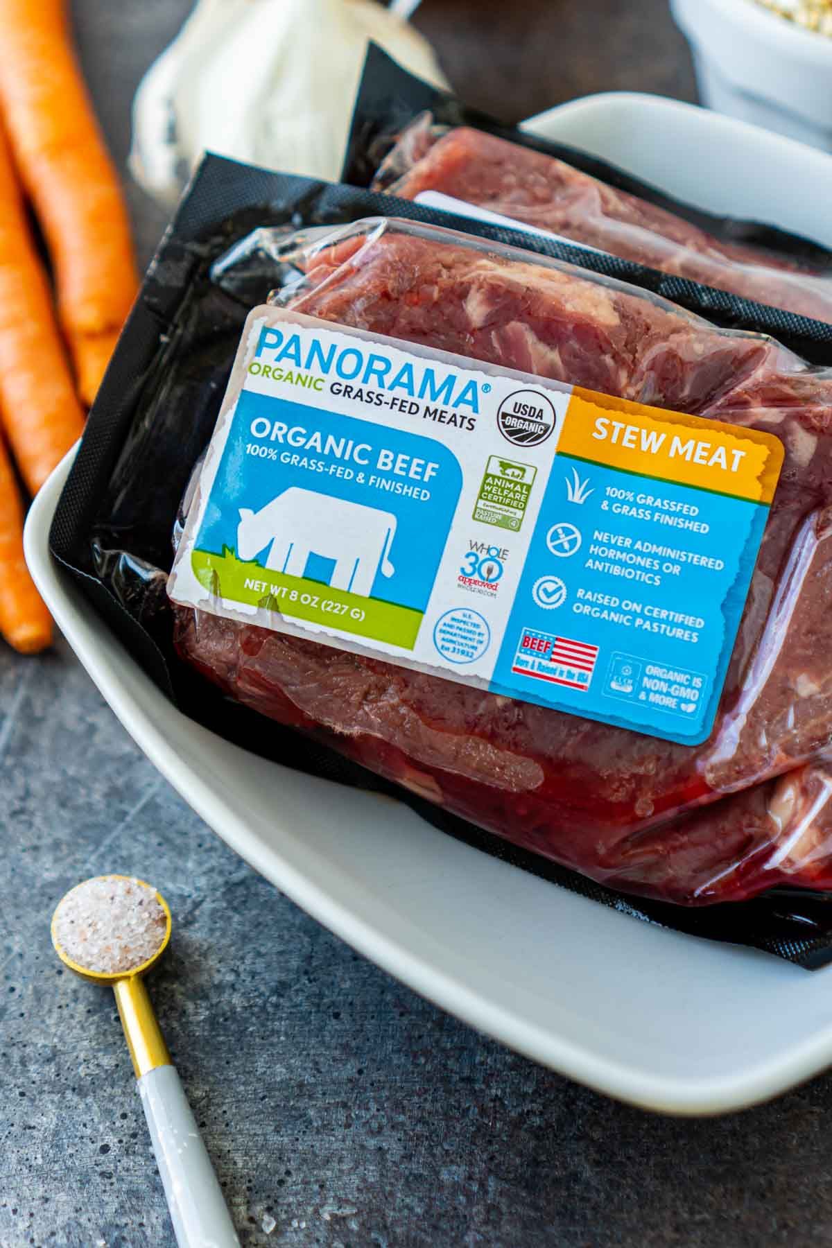Pakke med Panorama gressmatet kjøttgryte