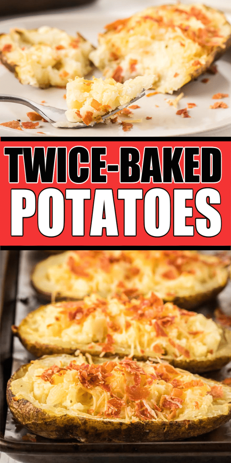Tyto krémové dvakrát pečené brambory jsou absolutně nejlepší dvakrát pečené brambory vůbec! Jsou krémové, chutné a chutné! Dokonalé snadné předkrmy na sváteční brunch nebo večeři.