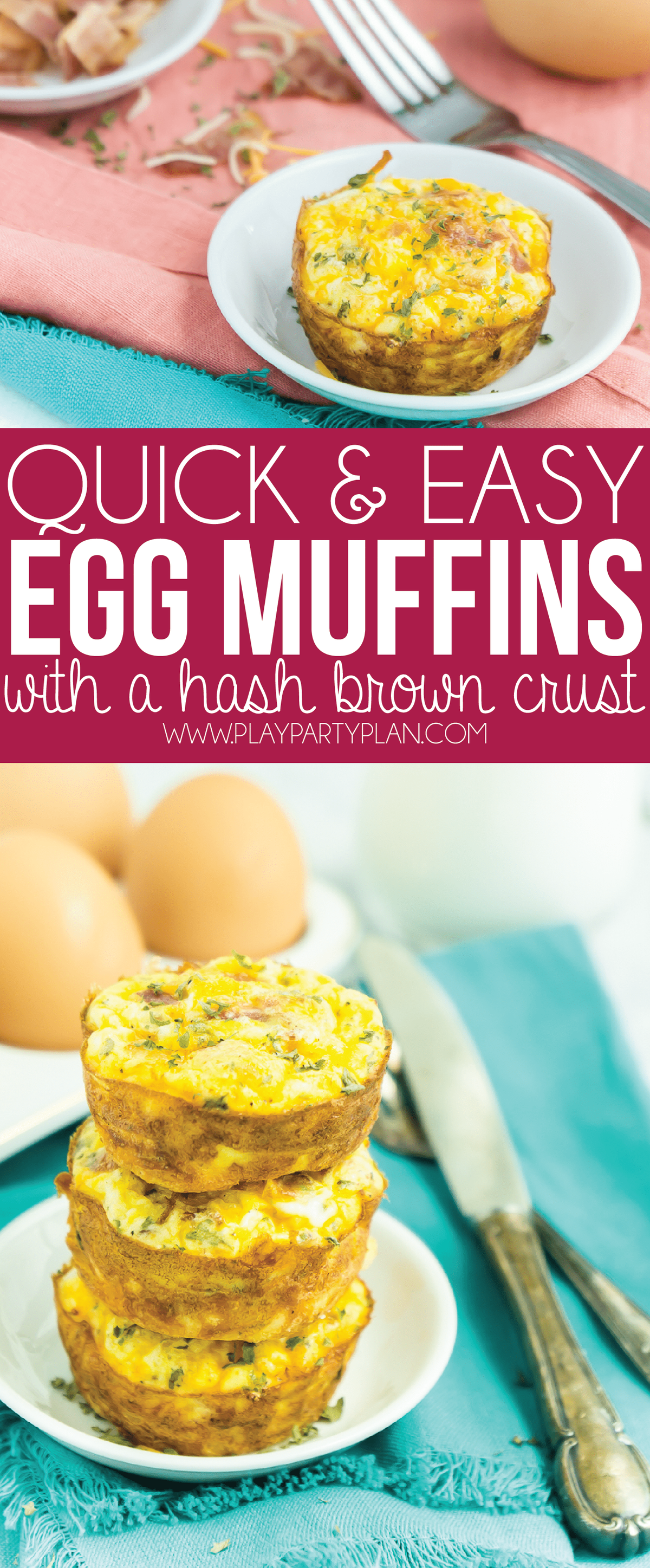 Muffin sarapan telur dan hashbrown terbaik! Sangat sesuai untuk kanak-kanak atau orang dewasa dan sangat senang dibuat