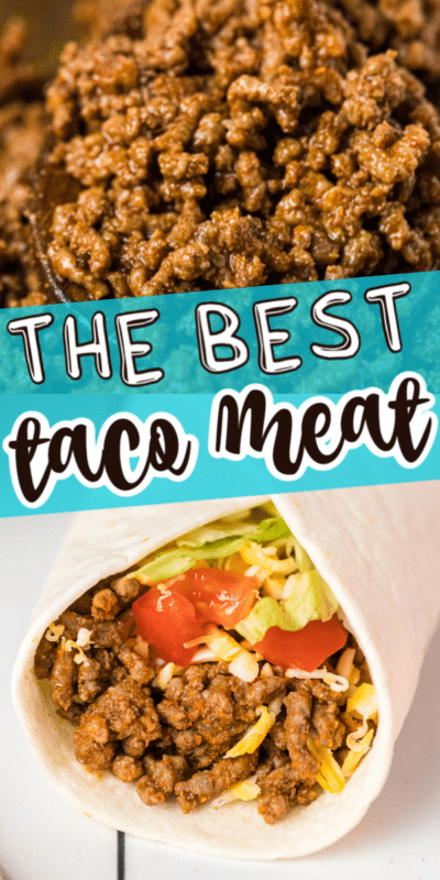 Daging taco buatan sendiri dengan teks untuk Pinterest
