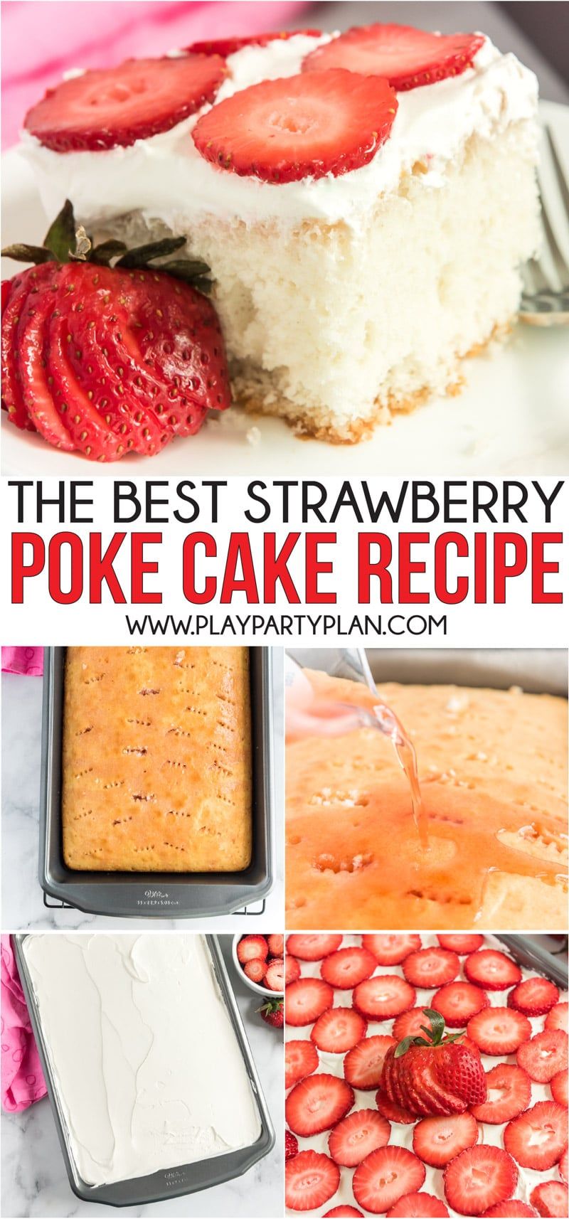Uma receita fácil e deliciosa de bolo de morango que faz a sobremesa de verão perfeita!