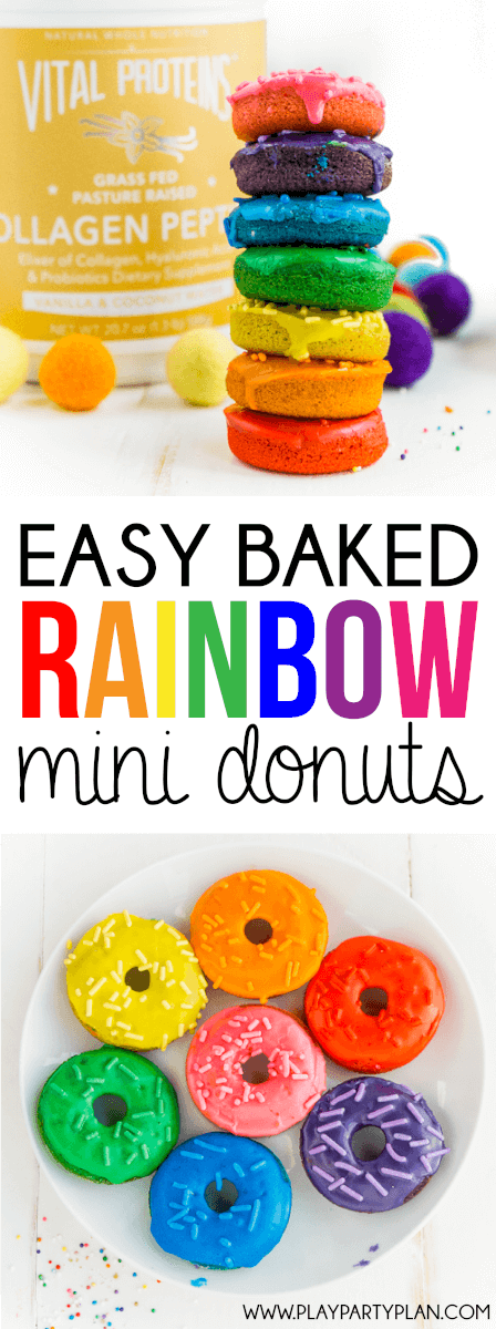 This rainbow donuts recipe is perfect for a rainbow party, St. Patrick
