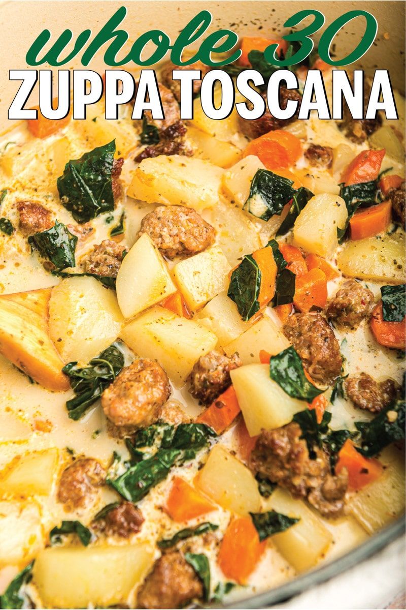 Η καλύτερη συνταγή copycat Olive Garden zuppa toscana! Εύκολο να φτιαχτεί και τόσο καλό που ποτέ δεν θα ξέρετε ότι είναι πραγματικά αρκετά υγιές για να φάτε στο Whole 30!