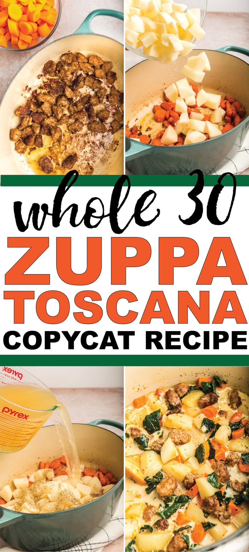 Cea mai bună rețetă copiată de supă zuppa toscana Garden! Ușor de făcut și atât de bun încât nu veți ști niciodată că este de fapt suficient de sănătos pentru a mânca pe Whole 30!