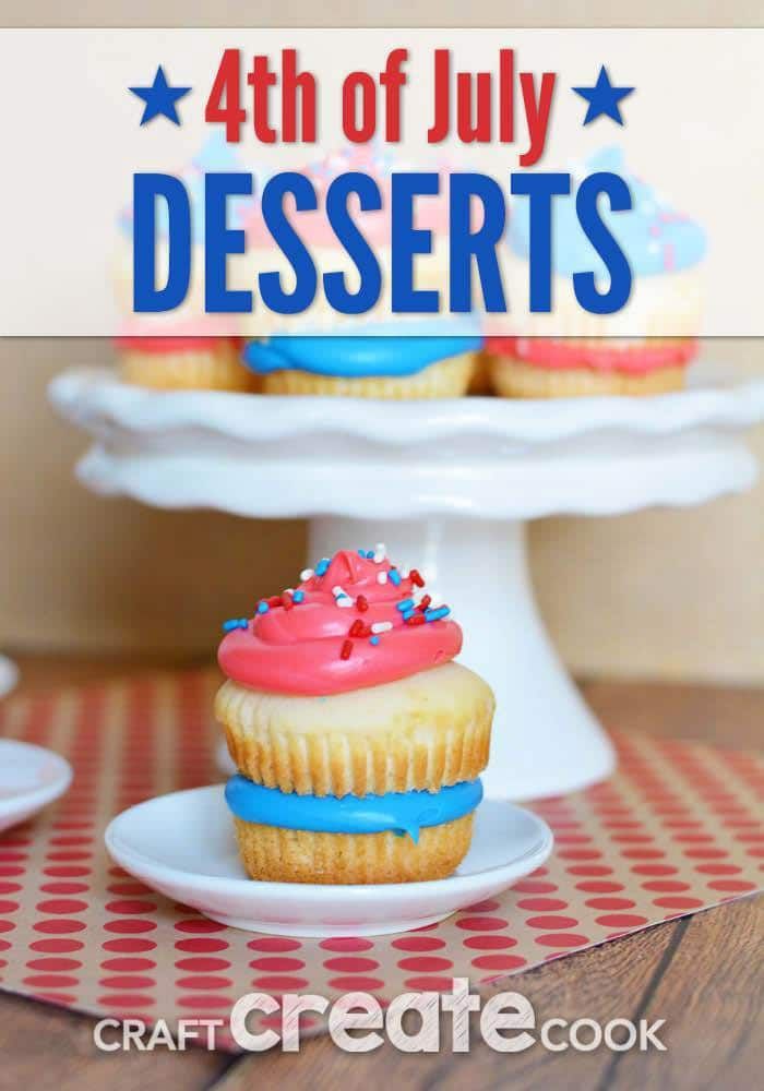 cupcakes rojos, blancos y azules