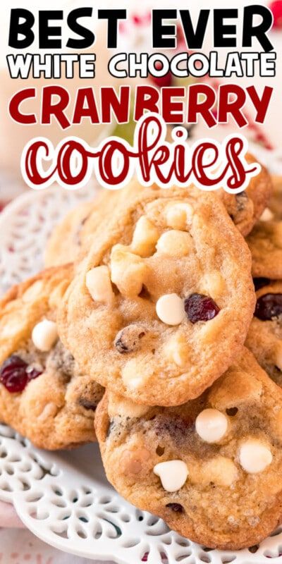 Cookies de chocolate branco e cranberry