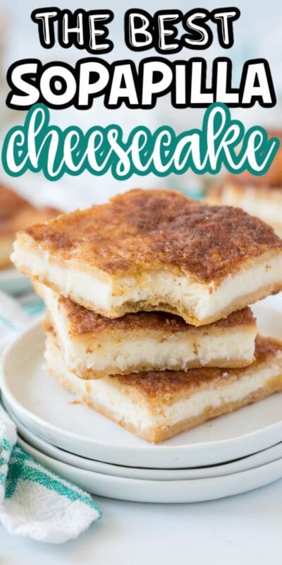 Collage de imágenes de tarta de queso sopapilla para Pinterest