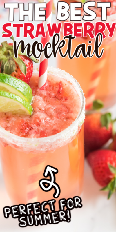 Mocktail de fresa con texto para Pinterest