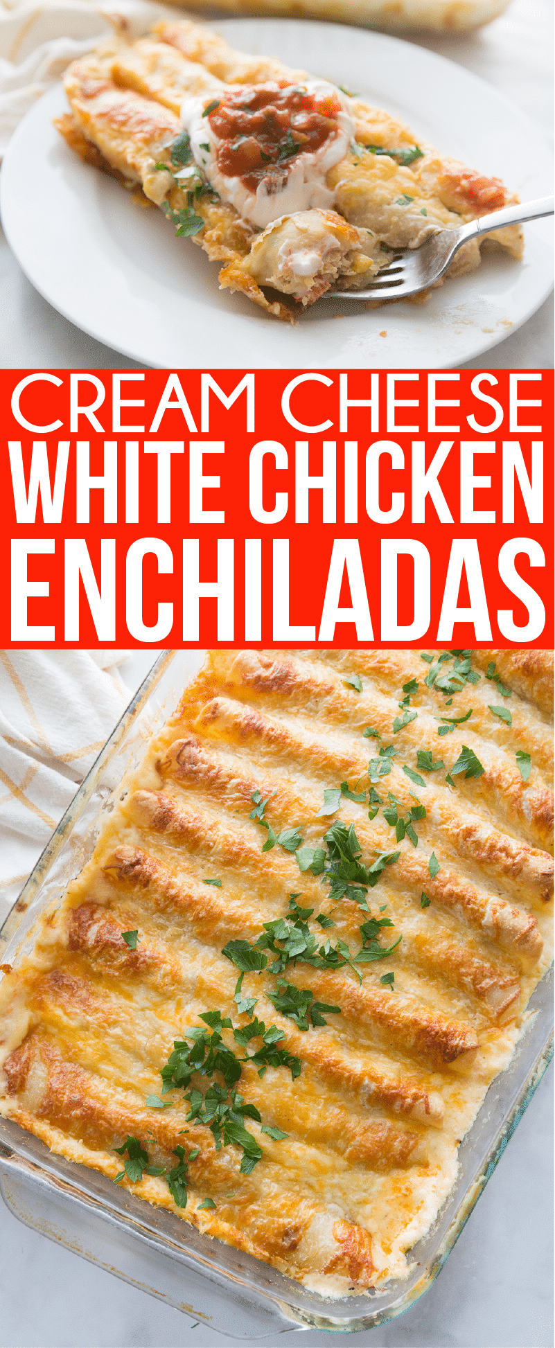 Afbeeldingen van witte kip enchiladas