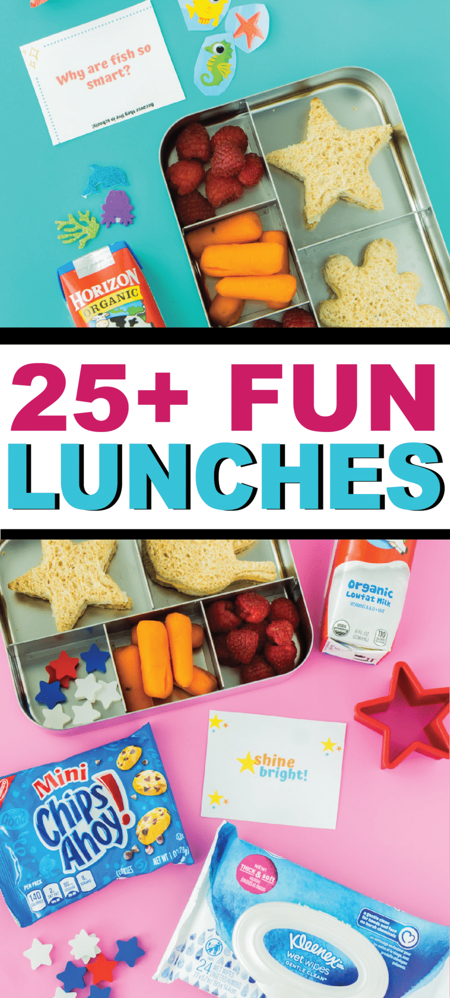 25 idea makan tengah hari sekolah yang menyeronokkan dan banyak nota, gurauan, dan banyak lagi kotak makan tengah hari yang boleh dicetak!