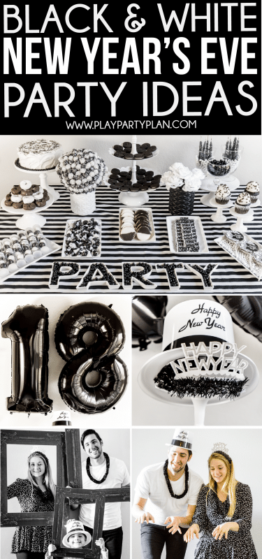 Idéias para festas de fim de ano em preto e branco