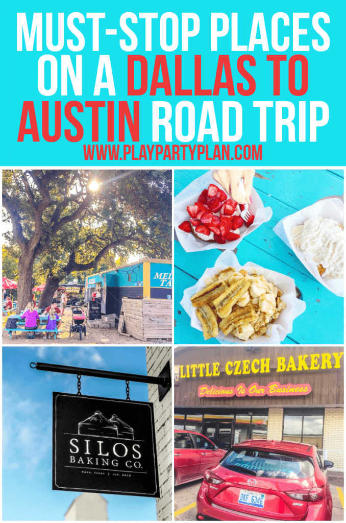Tres lugares increíbles en los que debe detenerse cuando realiza un viaje por carretera de Dallas a Austin. ¡Comida deliciosa y compras divertidas hacen que estos lugares imperdibles en tu viaje!
