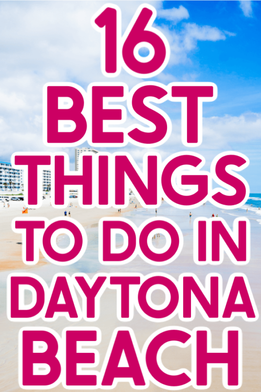 Daytona Beachi pilt koos Pinteresti tekstiga