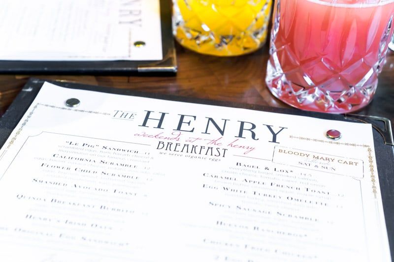 Menú en The Henry en Phoenix