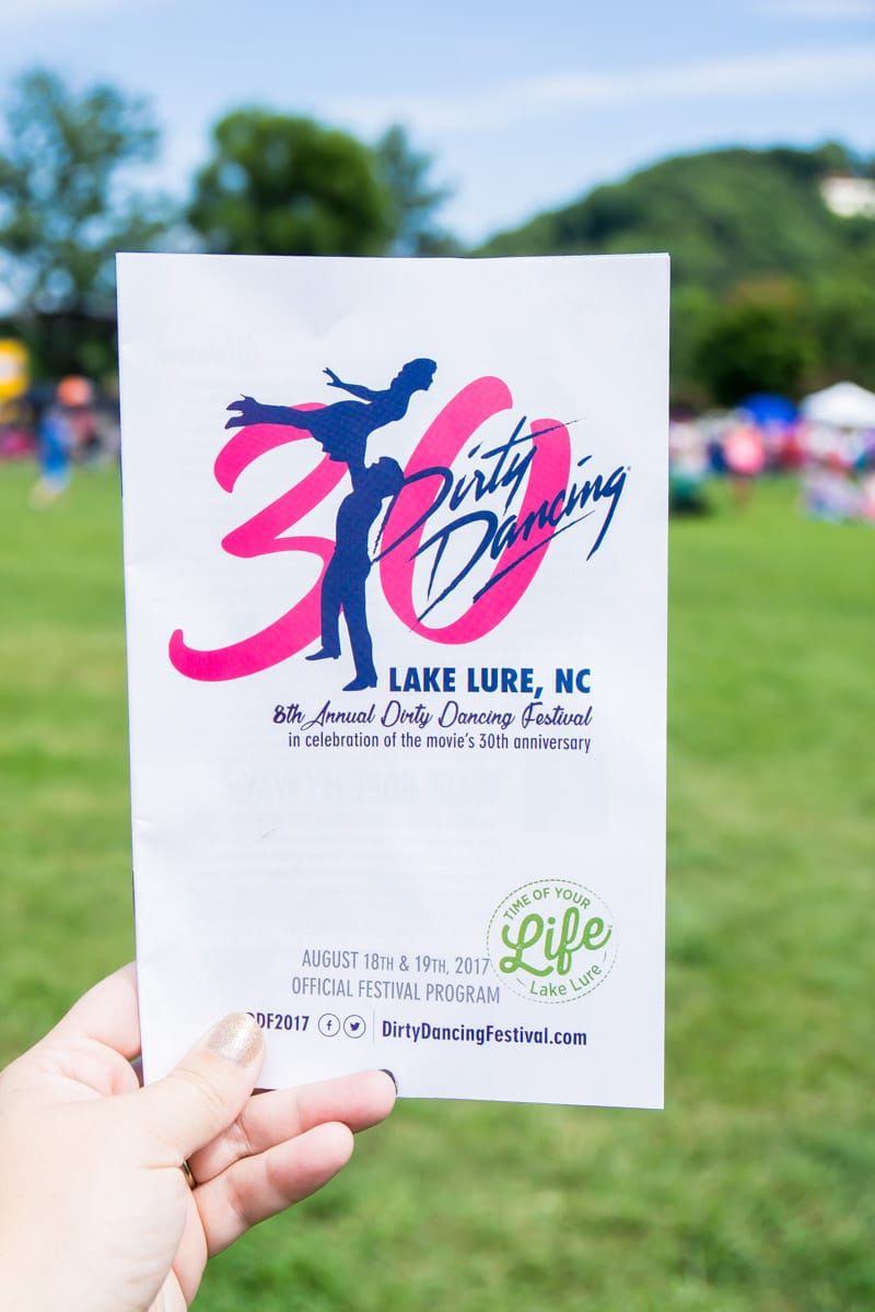 Um programa do Lake Lure Dirty Dancing Festival