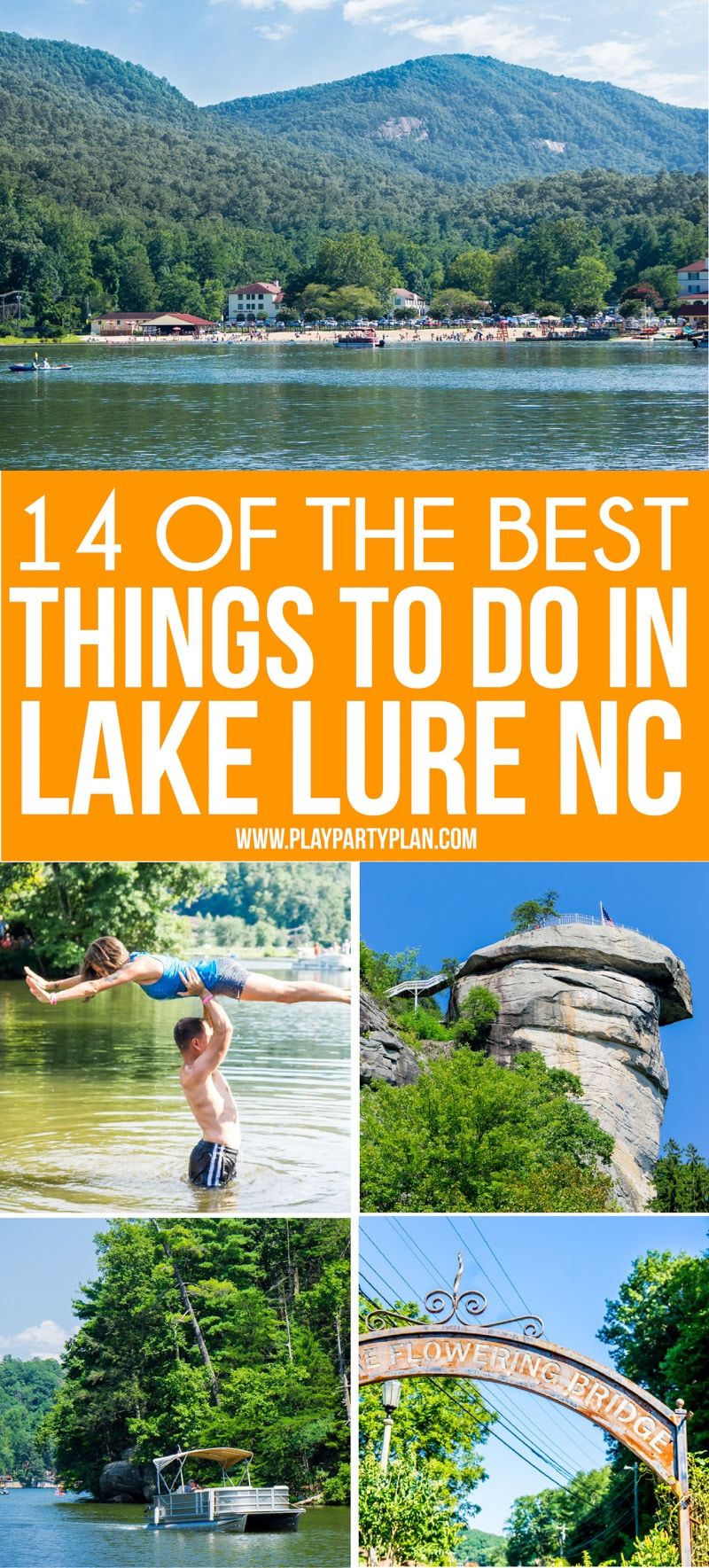 Una imagen de collage de cosas que hacer en Lake Lure NC